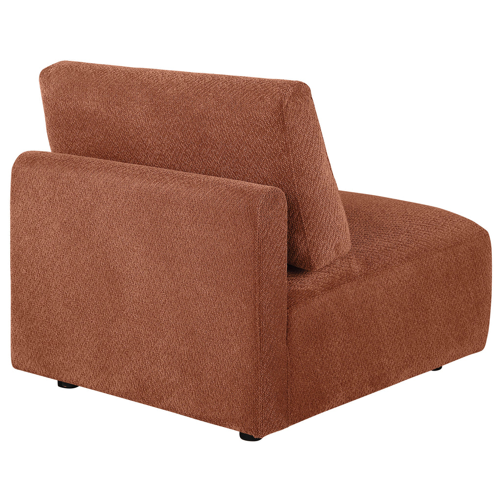Elysia Fabric Upholstered Modular Armless Chair Coral