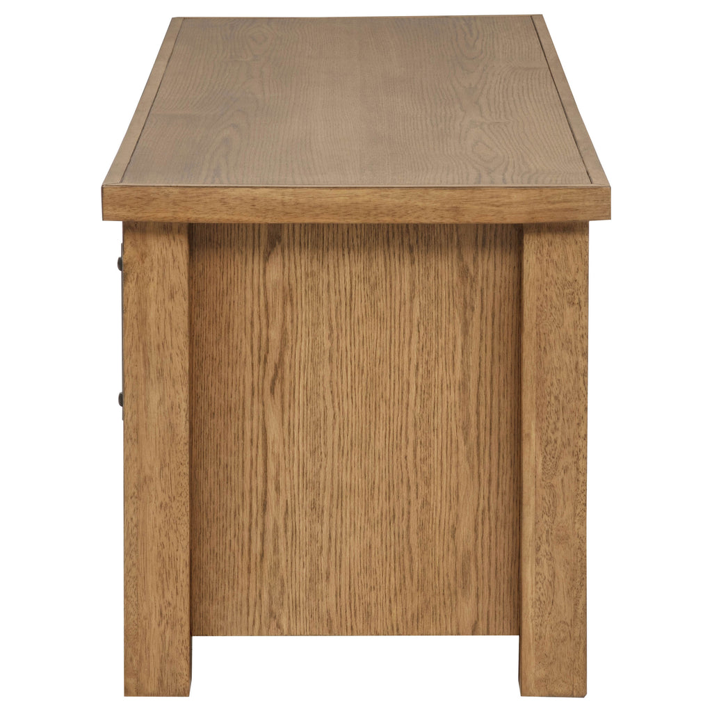 Beasley 2-Door 71-Inch Wood TV Stand Media Console Golden Oak