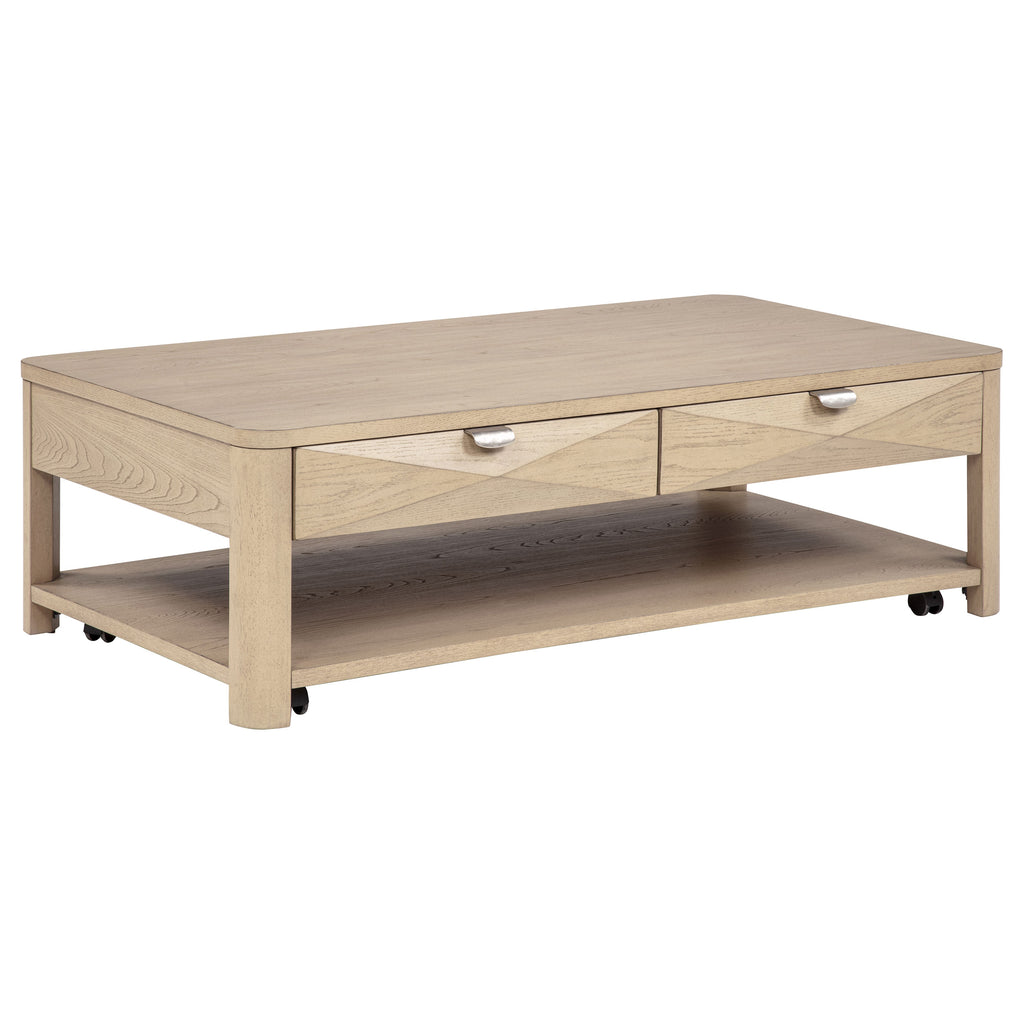 Marcelo 2-piece Coffee Table Set with Storage Light Elm