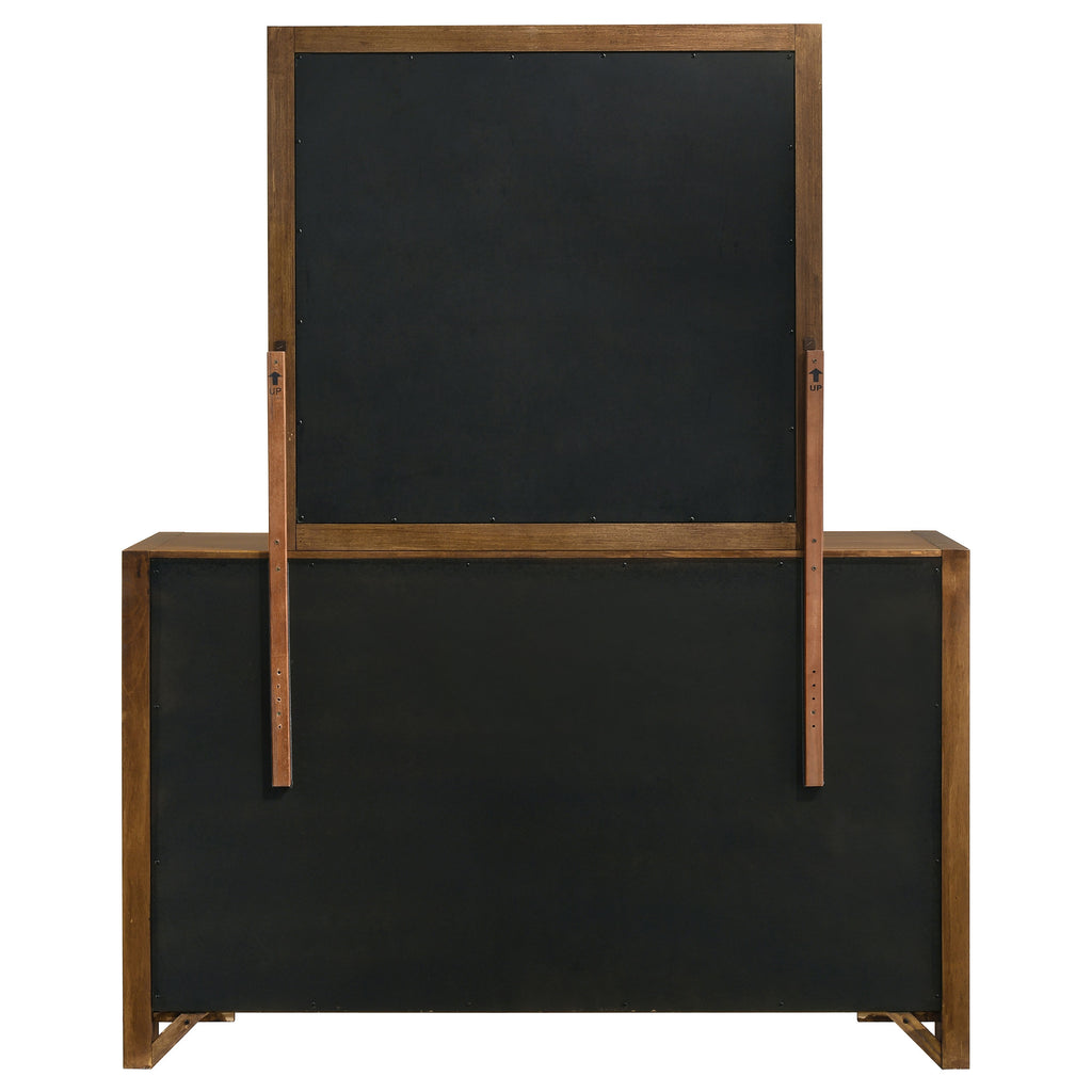Adderley 8-drawer Bedroom Dresser and Mirror Warm Brown