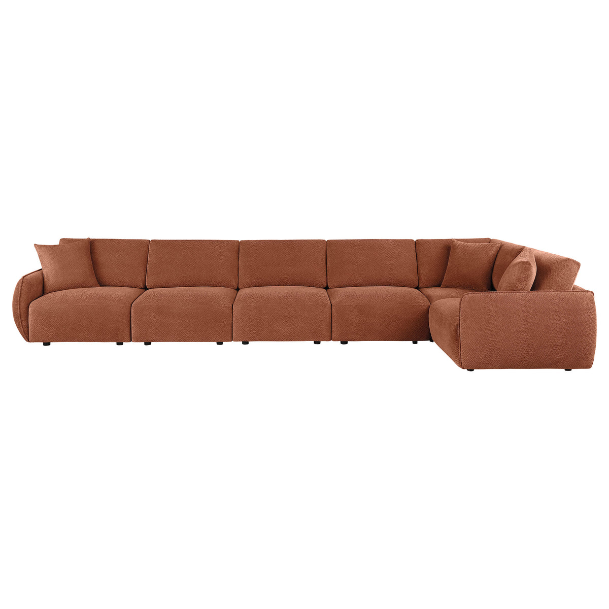 Elysia 6-piece Fabric Upholstered Modular Sectional Sofa Coral
