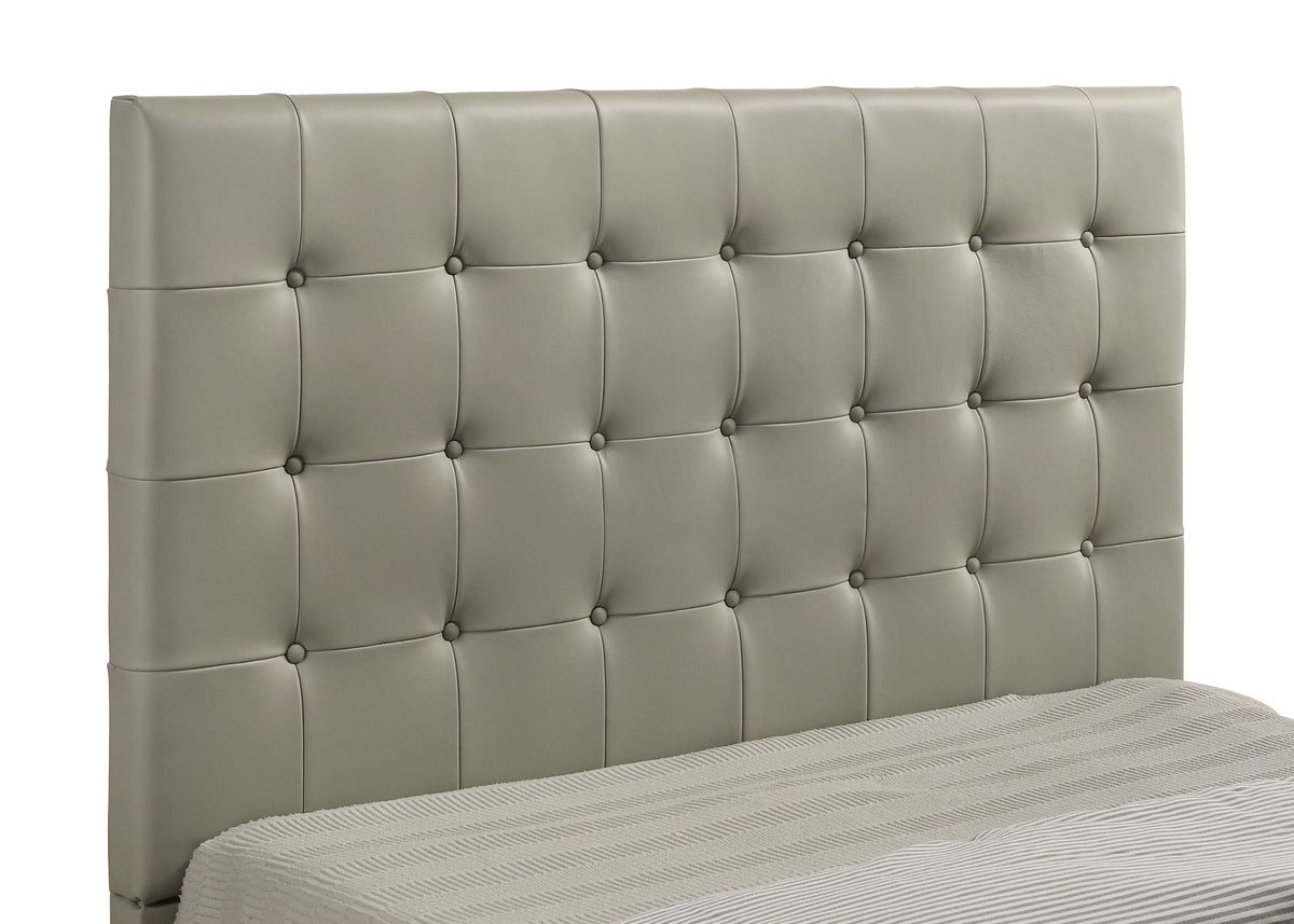 Medley Genuine Leather Queen Panel Platform Bed Tan