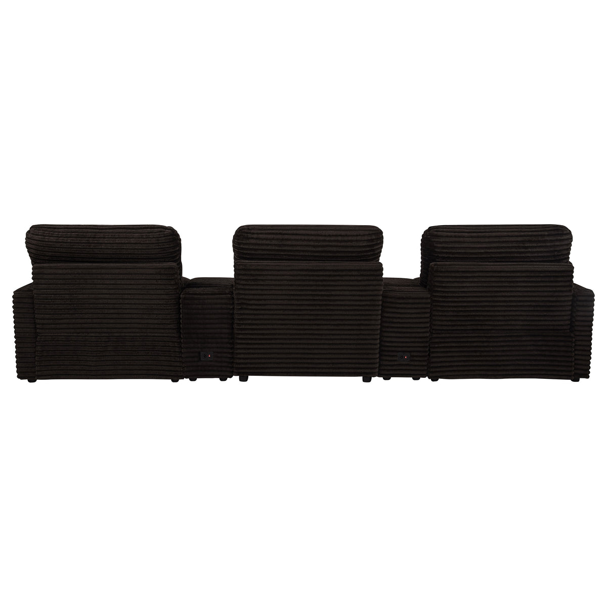 Collins 5-Piece Power Reclining Home Theater Seating Chocolate Brown