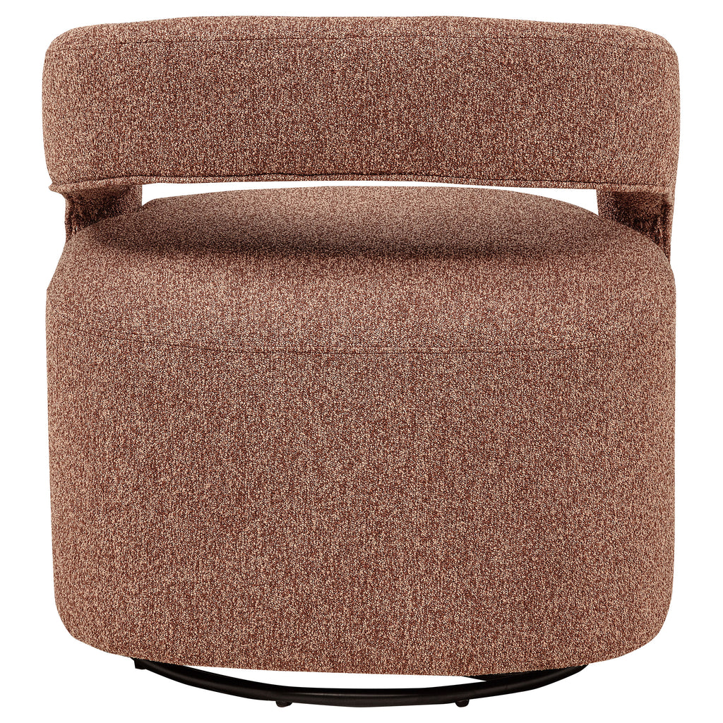 Westhill Boucle Upholstered Swivel Accent Chair Berry