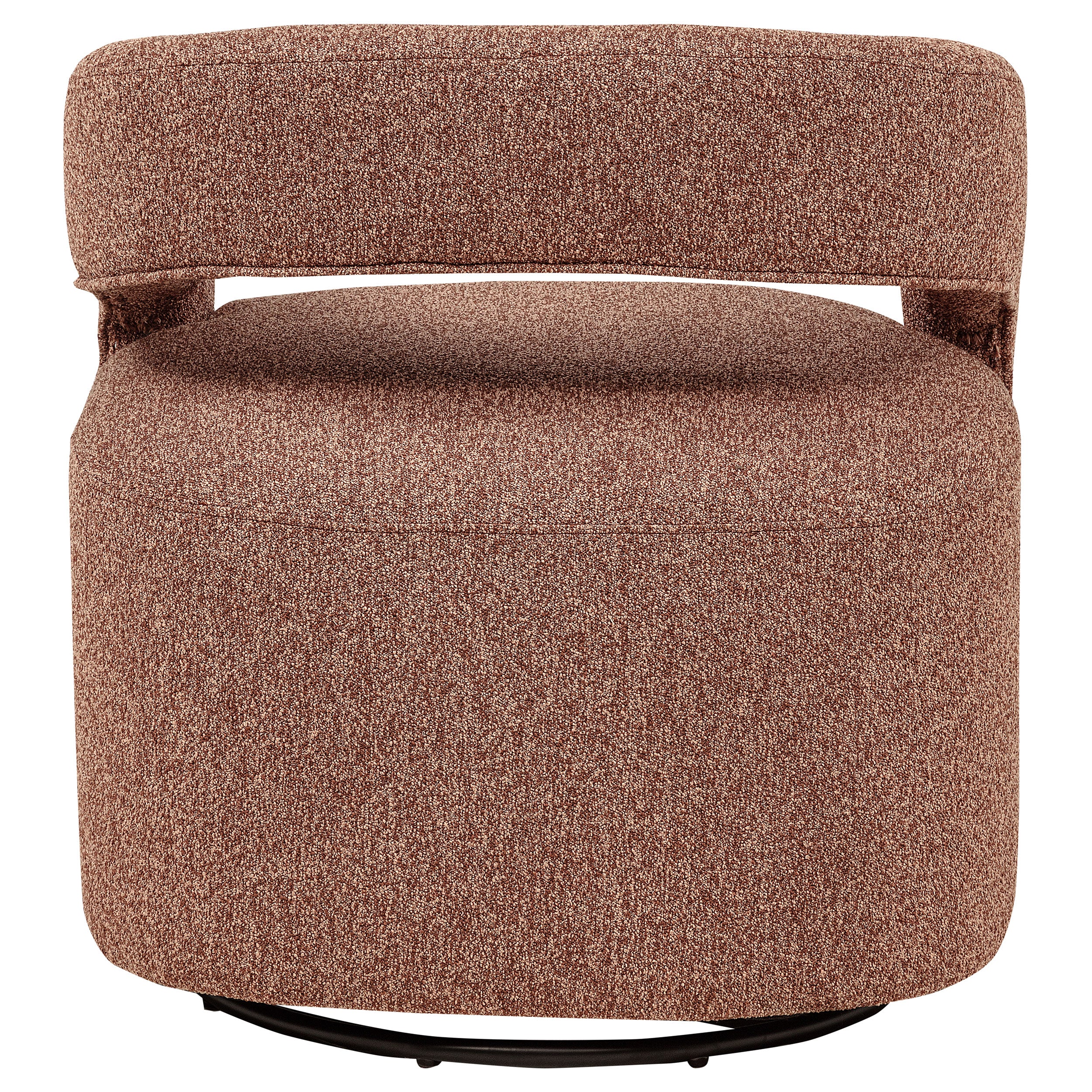 Westhill Boucle Upholstered Swivel Accent Chair Berry