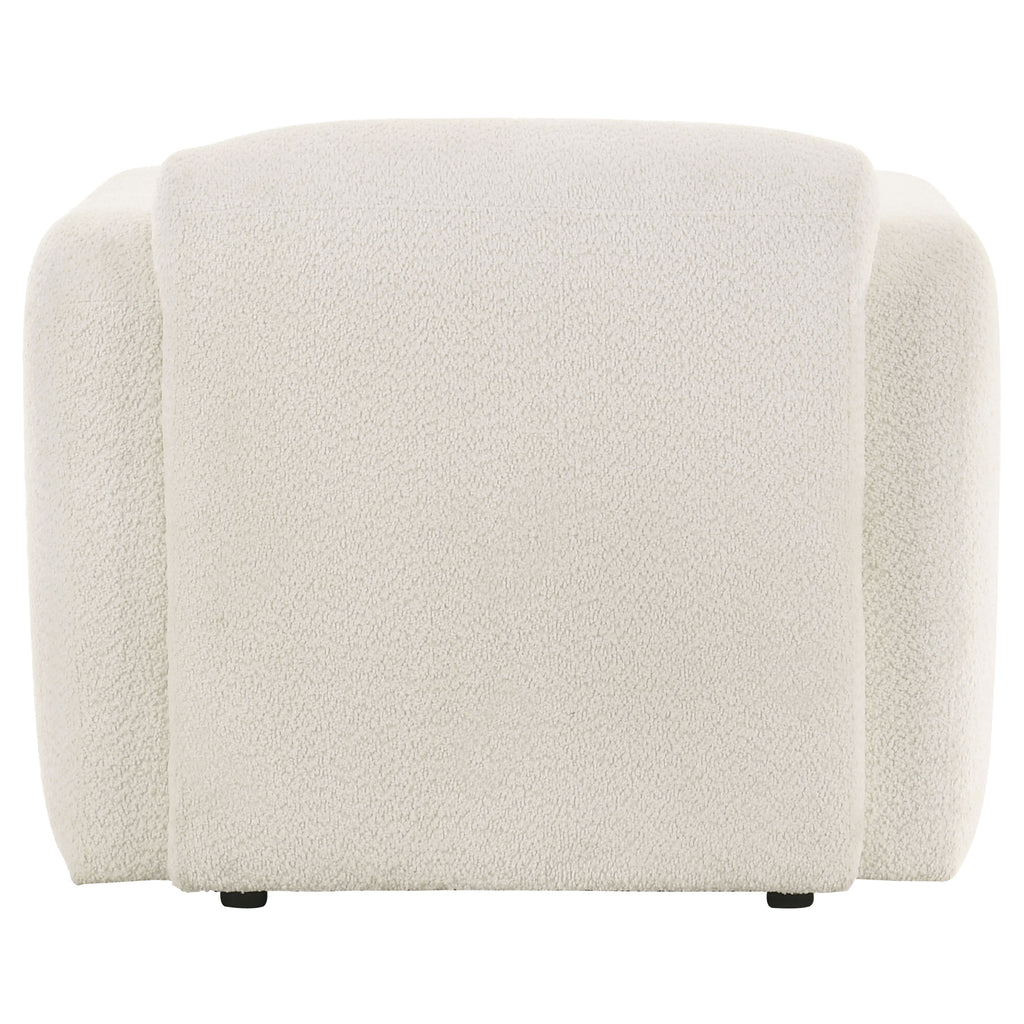 Dorset Fabric Upholstered Round Track Arm Accent Chair White