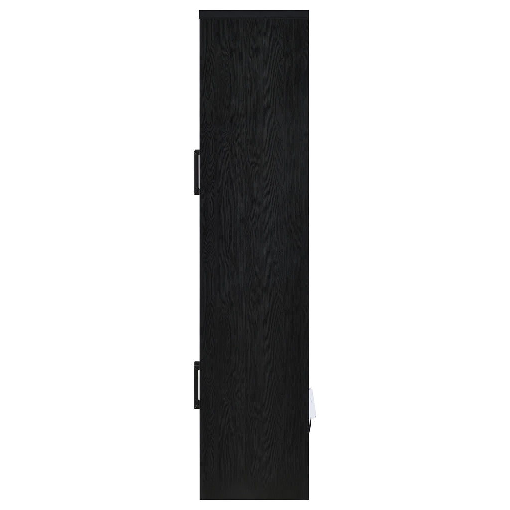 Riva 4-door Tall Accent Display Cabinet LED Lighting Black