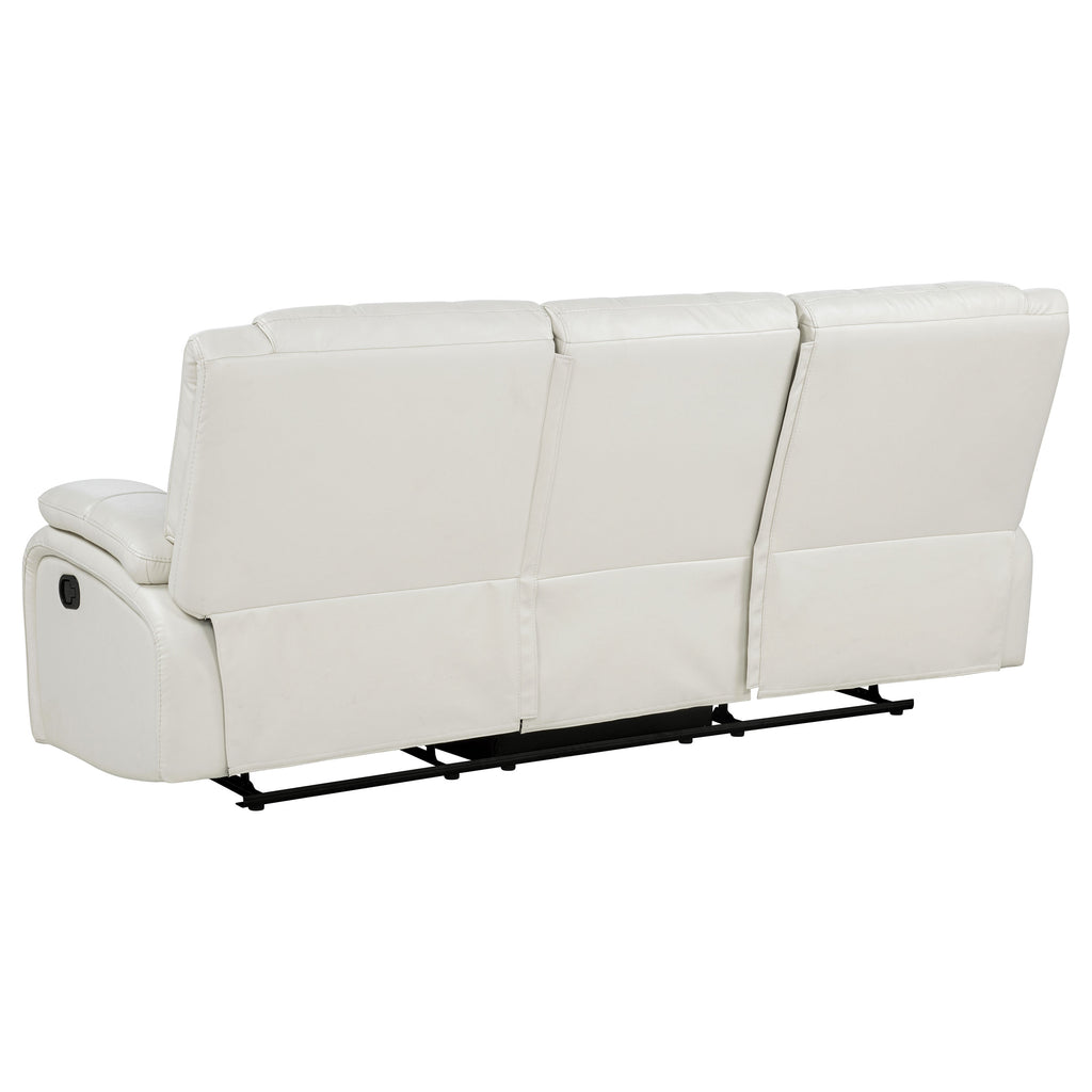 Camila 2-piece Upholstered Reclining Sofa Set White