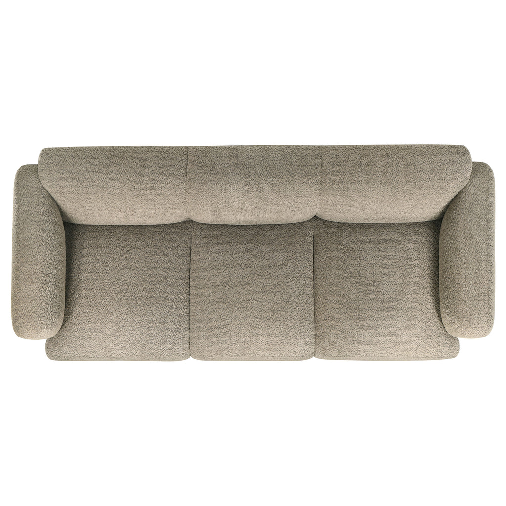 Dorset 2-piece Upholstered Round Track Arm Sofa Set Brown