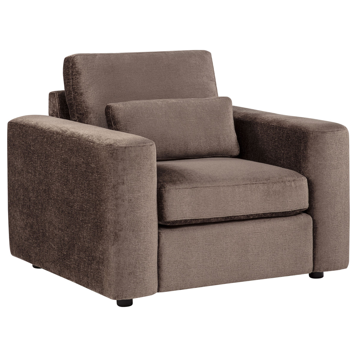 Amador 3-piece Chenille Upholstered Track Arm Sofa Set Chocolate