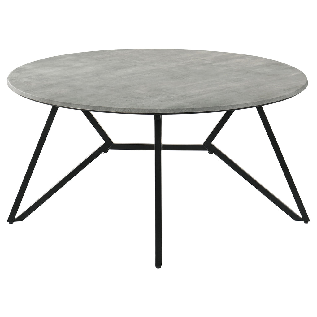 Hadi 2-piece Round SmartTop Coffee and End Table Set Cement