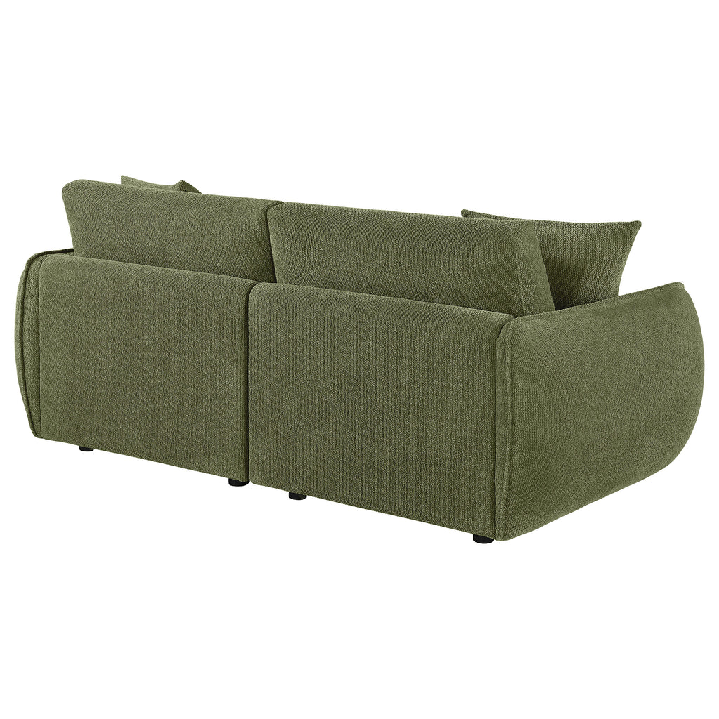 Elysia Fabric Upholstered Modular Lounge Loveseat Green