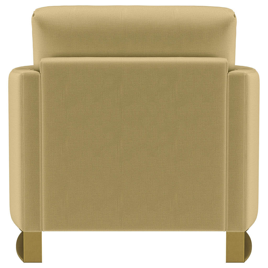 Corliss Upholstered Curved Track Arm Chair Camel