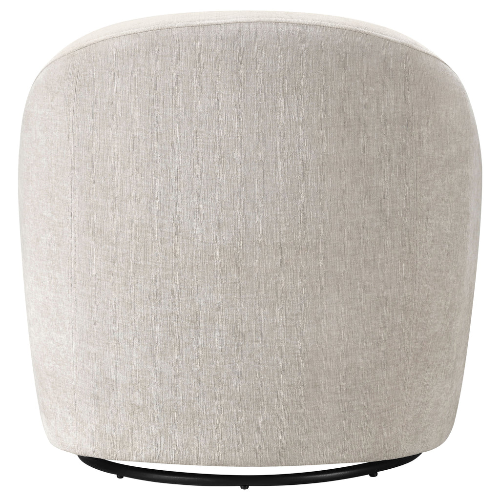 Leon Chenille Upholstered Swivel Accent Chair Beige