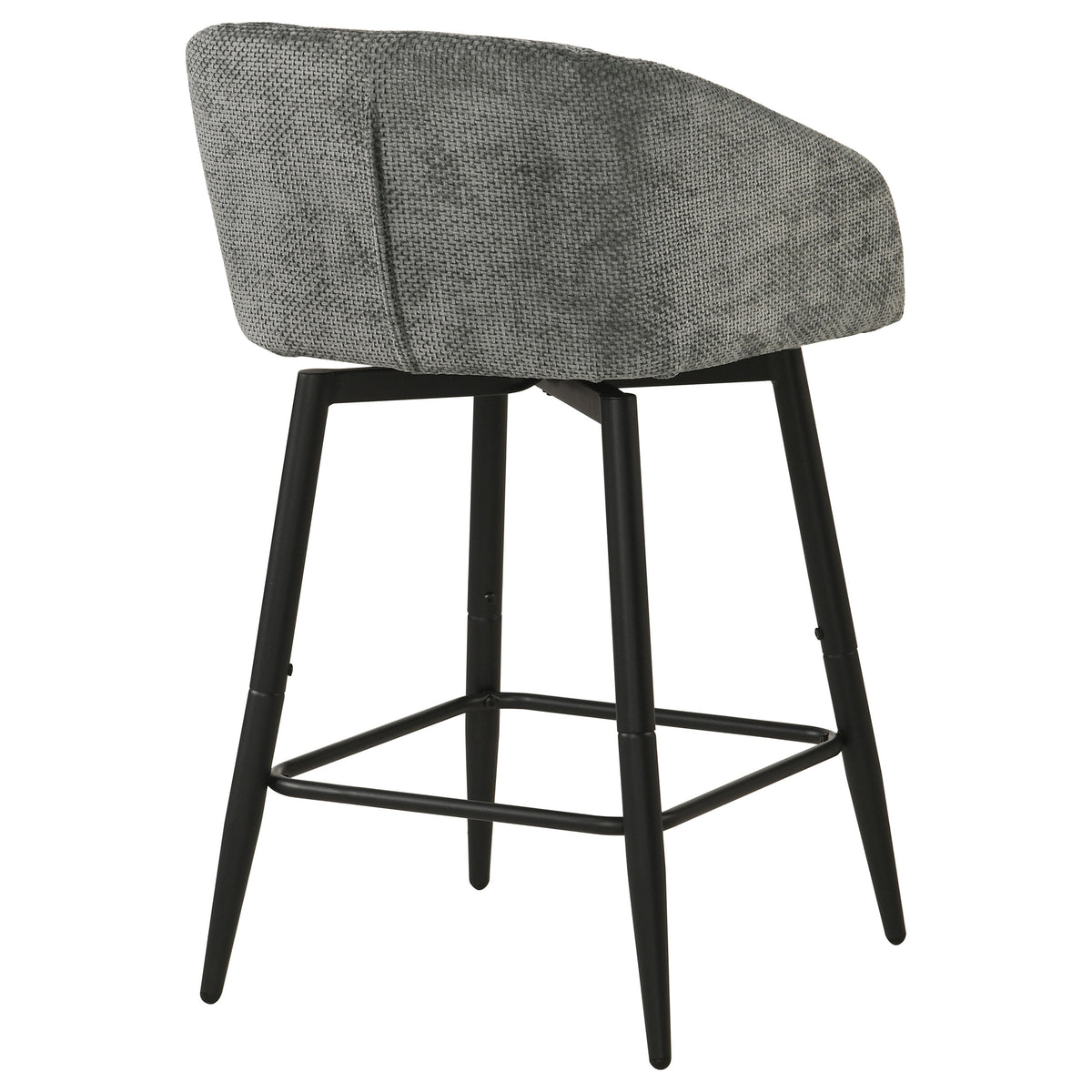 Rainer Fabric Upholstered Swivel Counter Height Chair Charcoal (Set of 2)