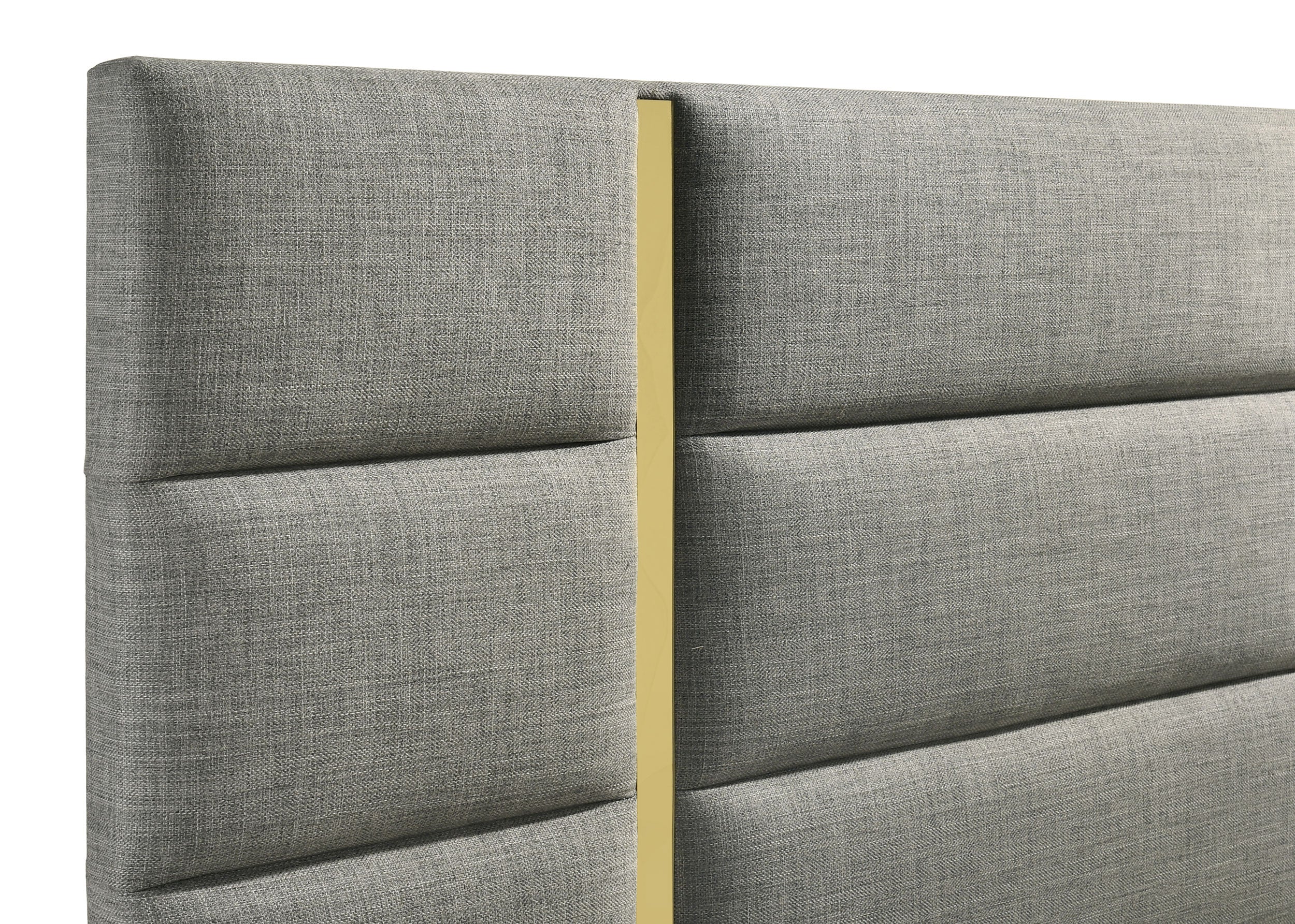Ines 56-inch Fabric Upholstered Eastern King Panel Bed Grey