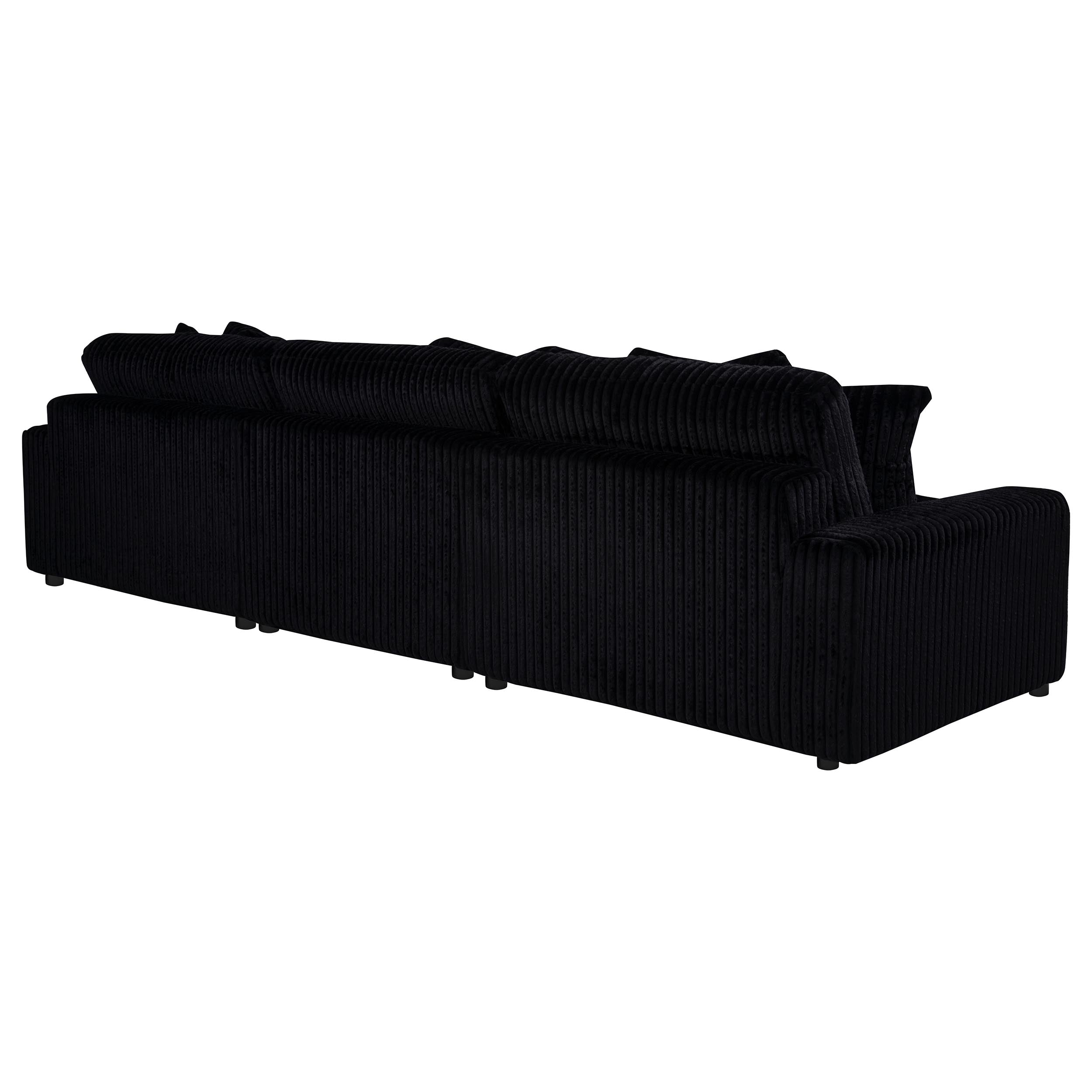 Blaine Upholstered Reversible Chaise Sectional Sofa Black