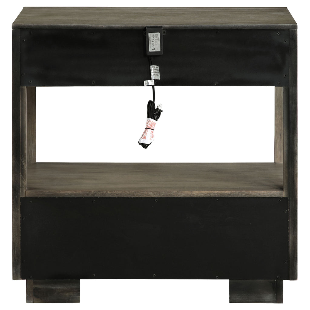Durango 2-drawer Nightstand Bedside Table Taupe Oak