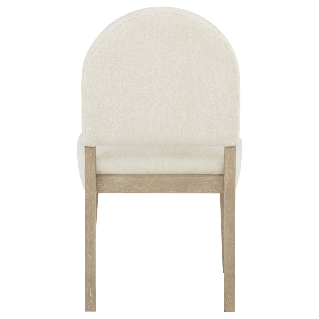 Lucaire Curved High Back Upholstered Dining Chair Cream (Set of 2)