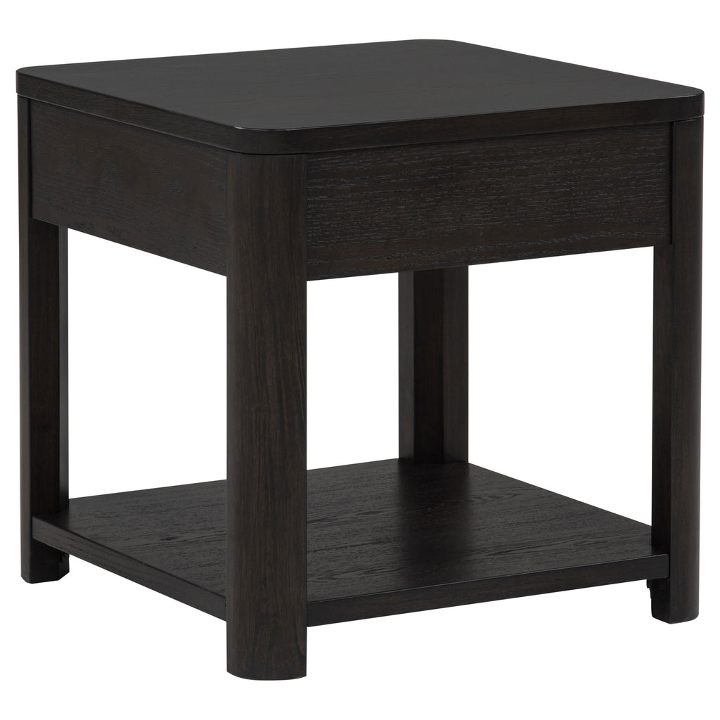 Marcelo Wood End Table with Drawer and Shelf Coffee