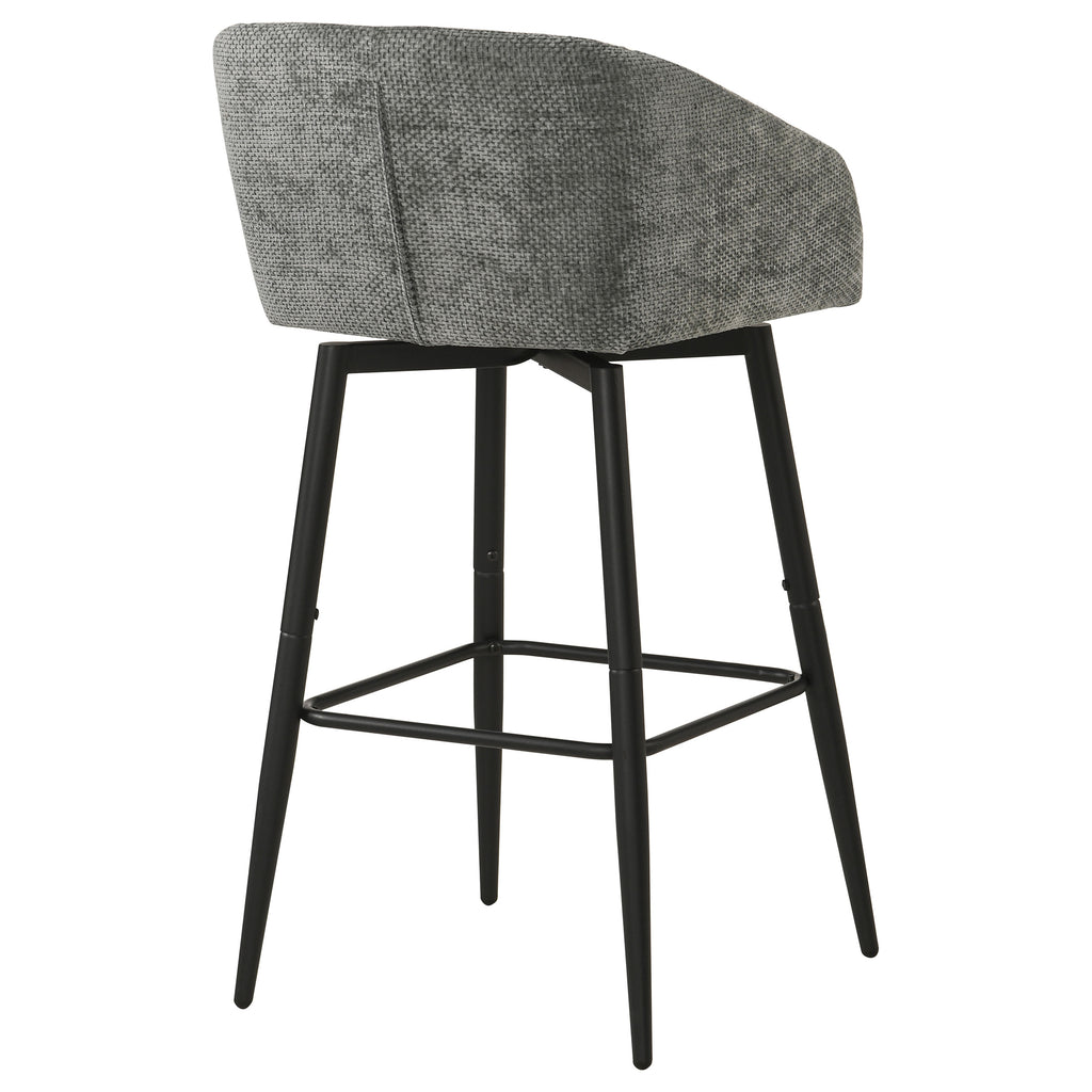 Rainer Fabric Upholstered Swivel Bar Chair Charcoal (Set of 2)
