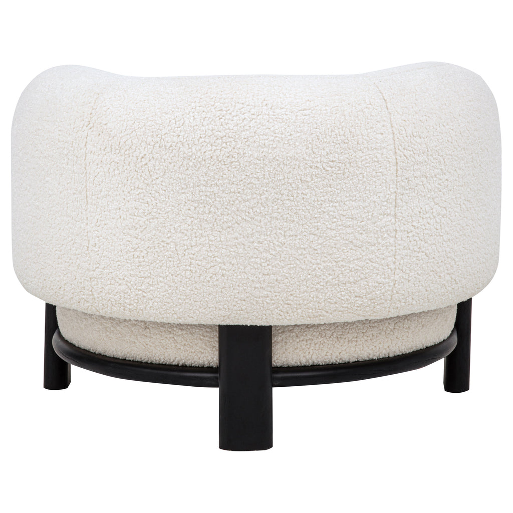 Lawler Upholstered Barrel Back Accent Chair Ivory and Black
