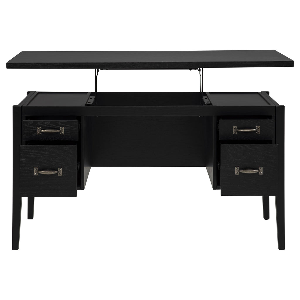 Graham 54-inch 4-drawer Double Pedestal Lift Top Computer Desk Black