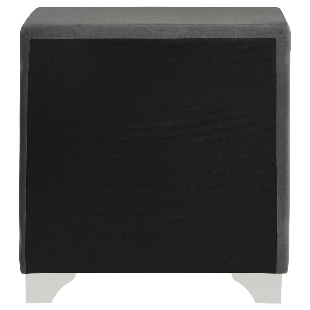 Melody Upholstered 2-drawer Nightstand Grey