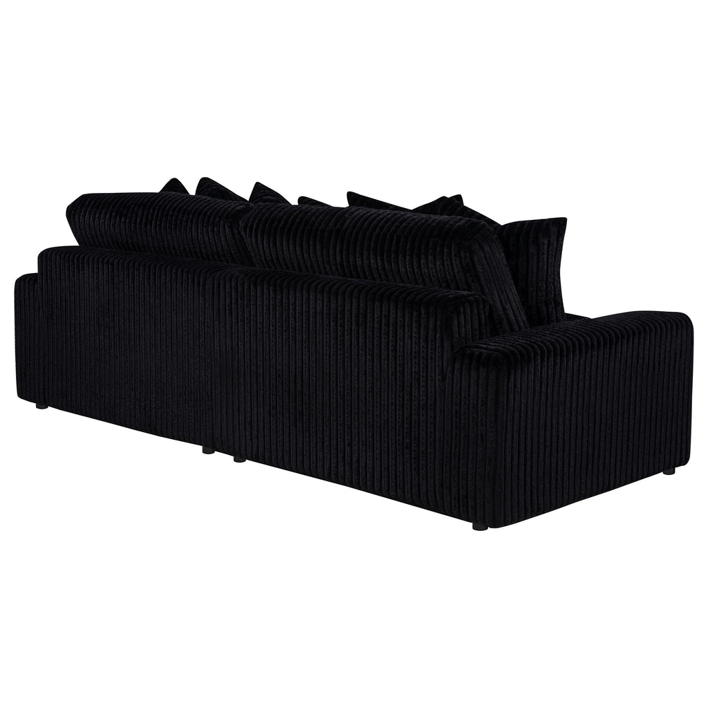 Blaine Upholstered Reversible Chaise Sectional Sofa Black