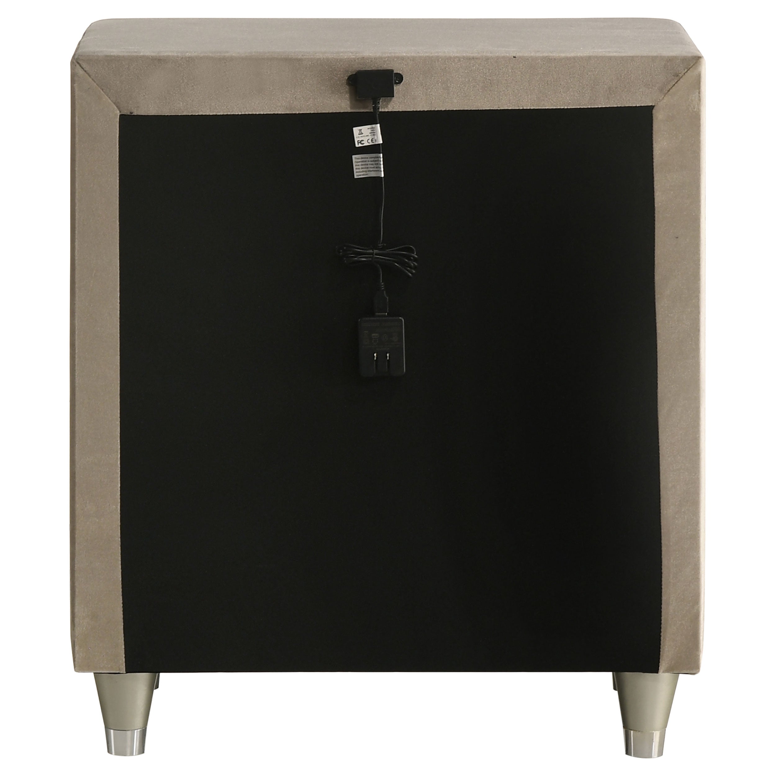 Antonella Upholstered 3-drawer Nightstand Ivory and Camel