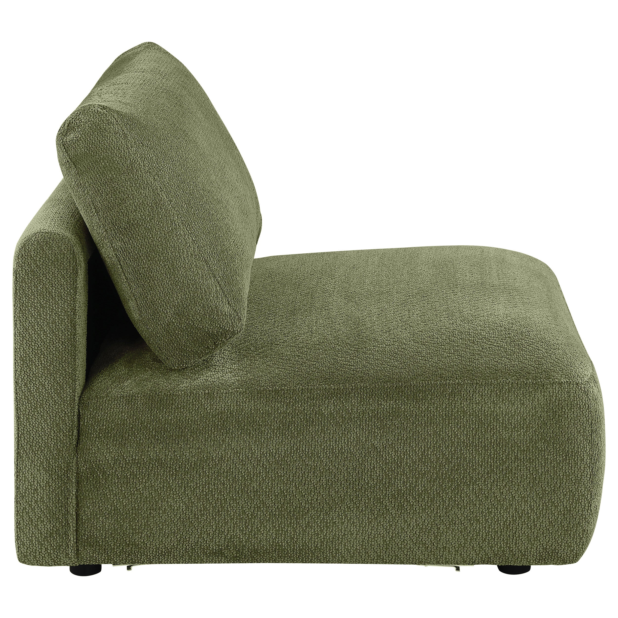 Elysia Fabric Upholstered Modular Armless Chair Green