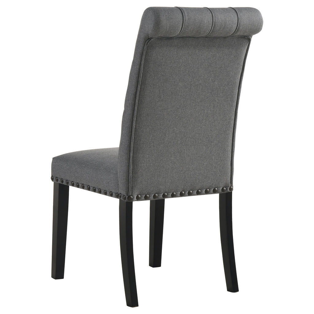 Alana Fabric Upholstered Dining Side Chair Grey (Set of 2)