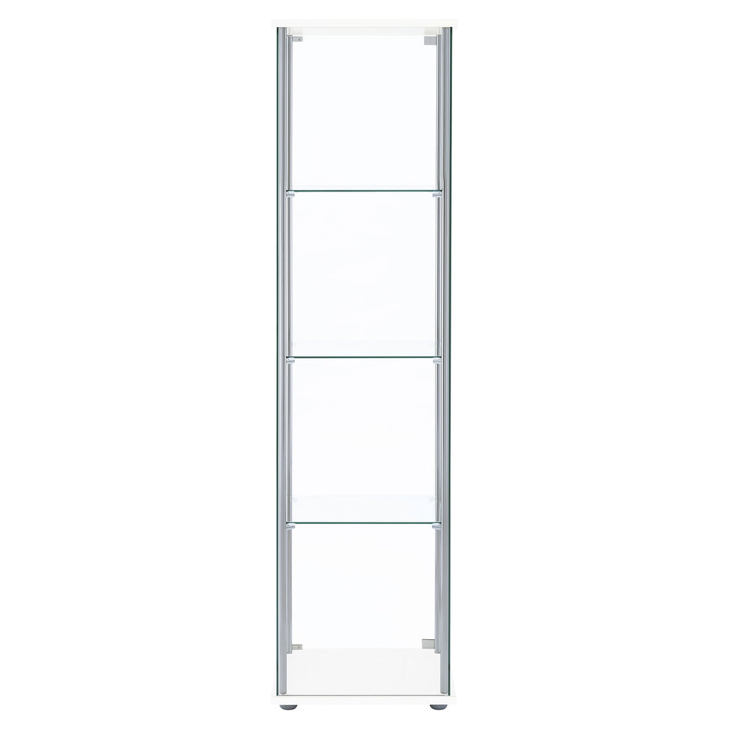 Bellatrix 3-shelf Clear Glass Curio Cabinet White