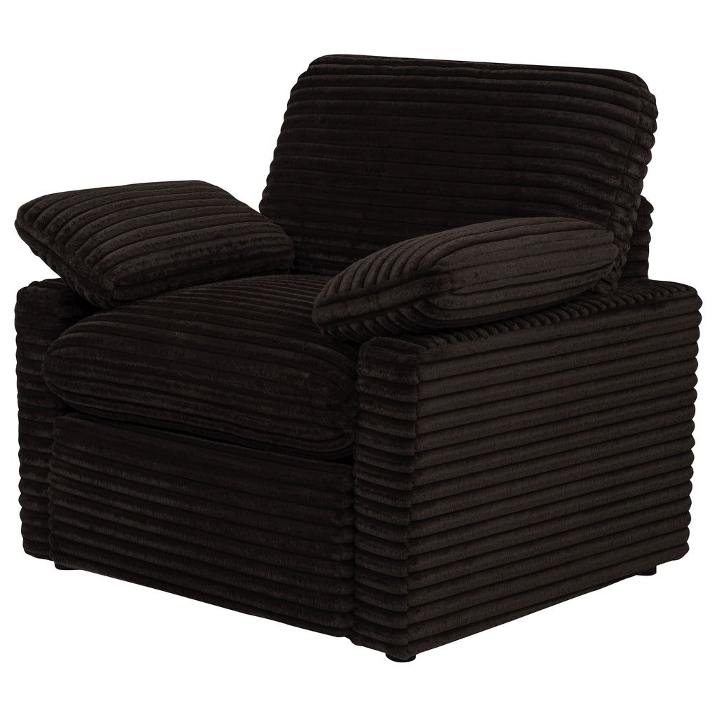 Collins Upholstered Power Recliner Chair Chocolate Brown