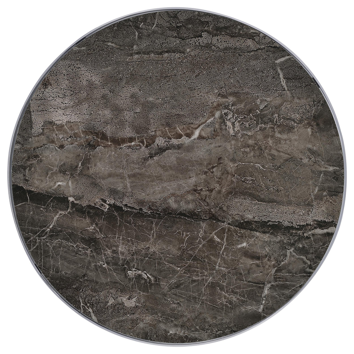 Cazen Round Faux Marble Top Pedestal Side Table Grey