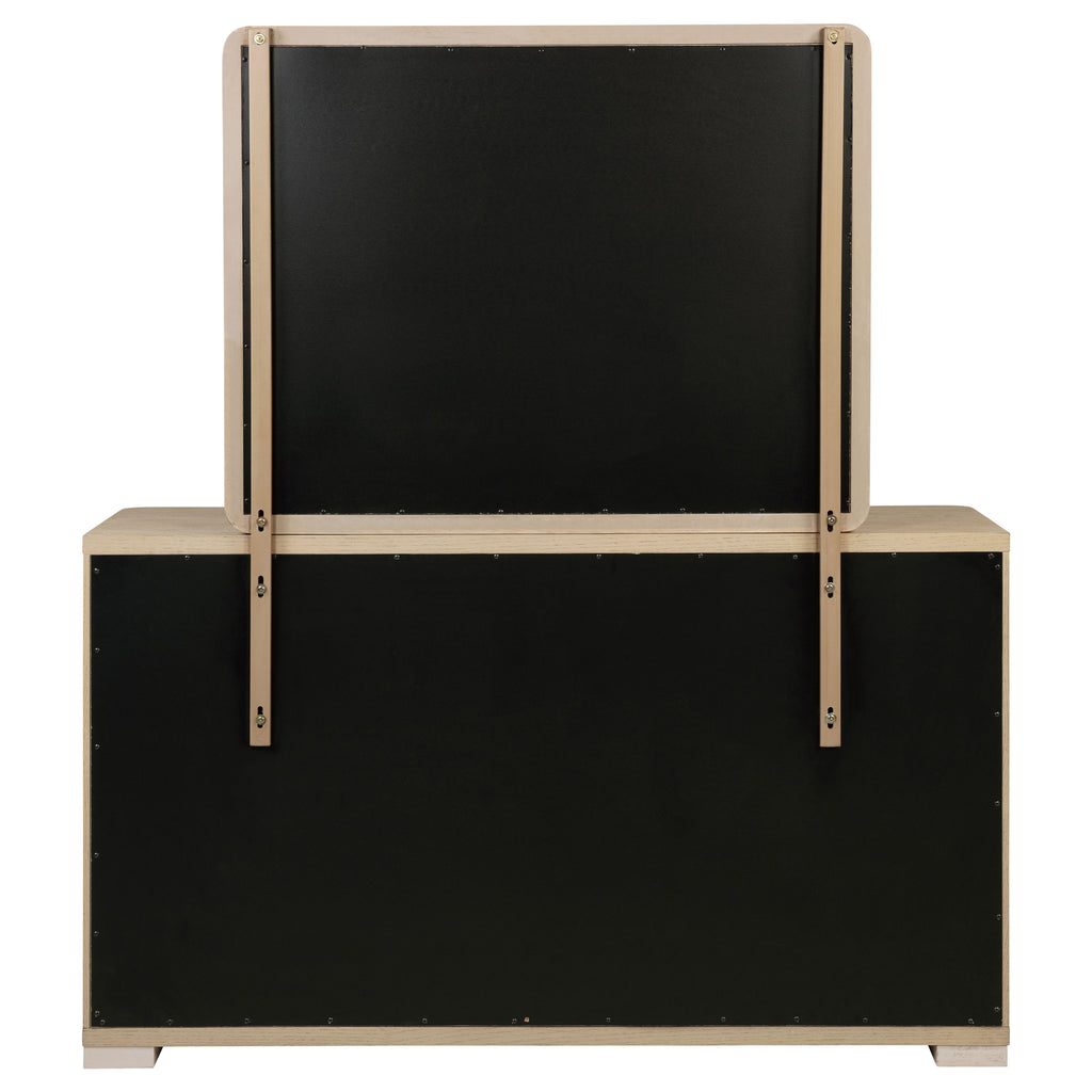 Ladera 6-drawer Bedroom Dresser and Mirror Light Elm