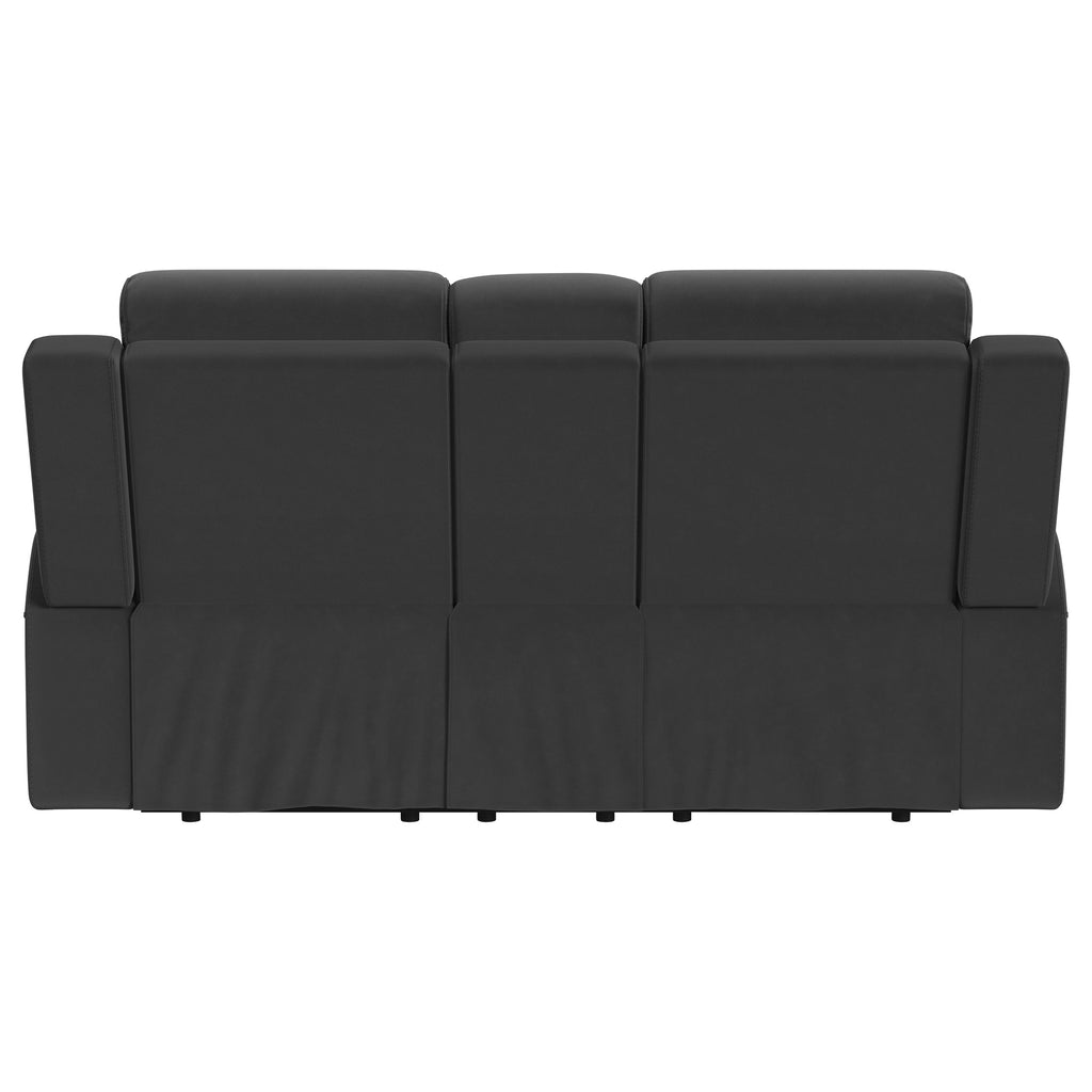 Brentwood Upholstered Reclining Loveseat Dark Charcoal