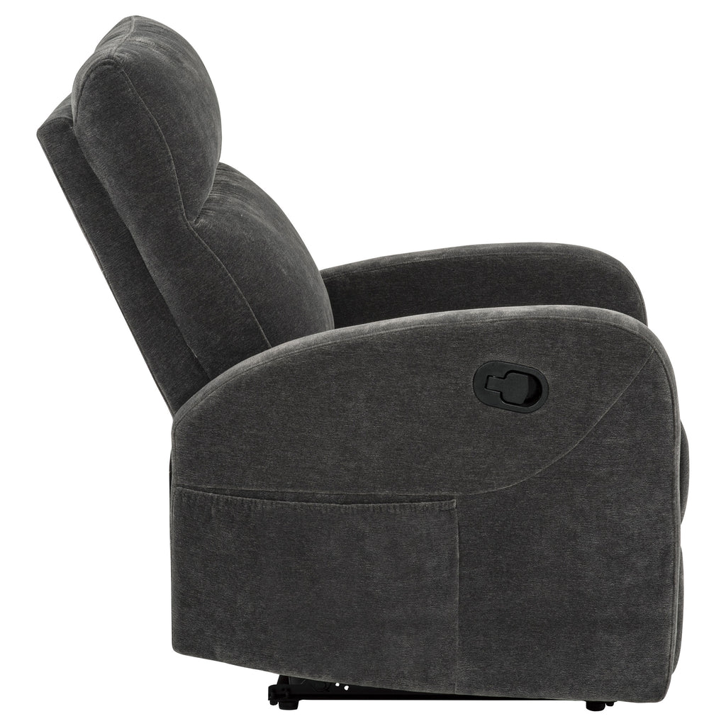 Hamilton Chenille Manual Recliner Charcoal Grey