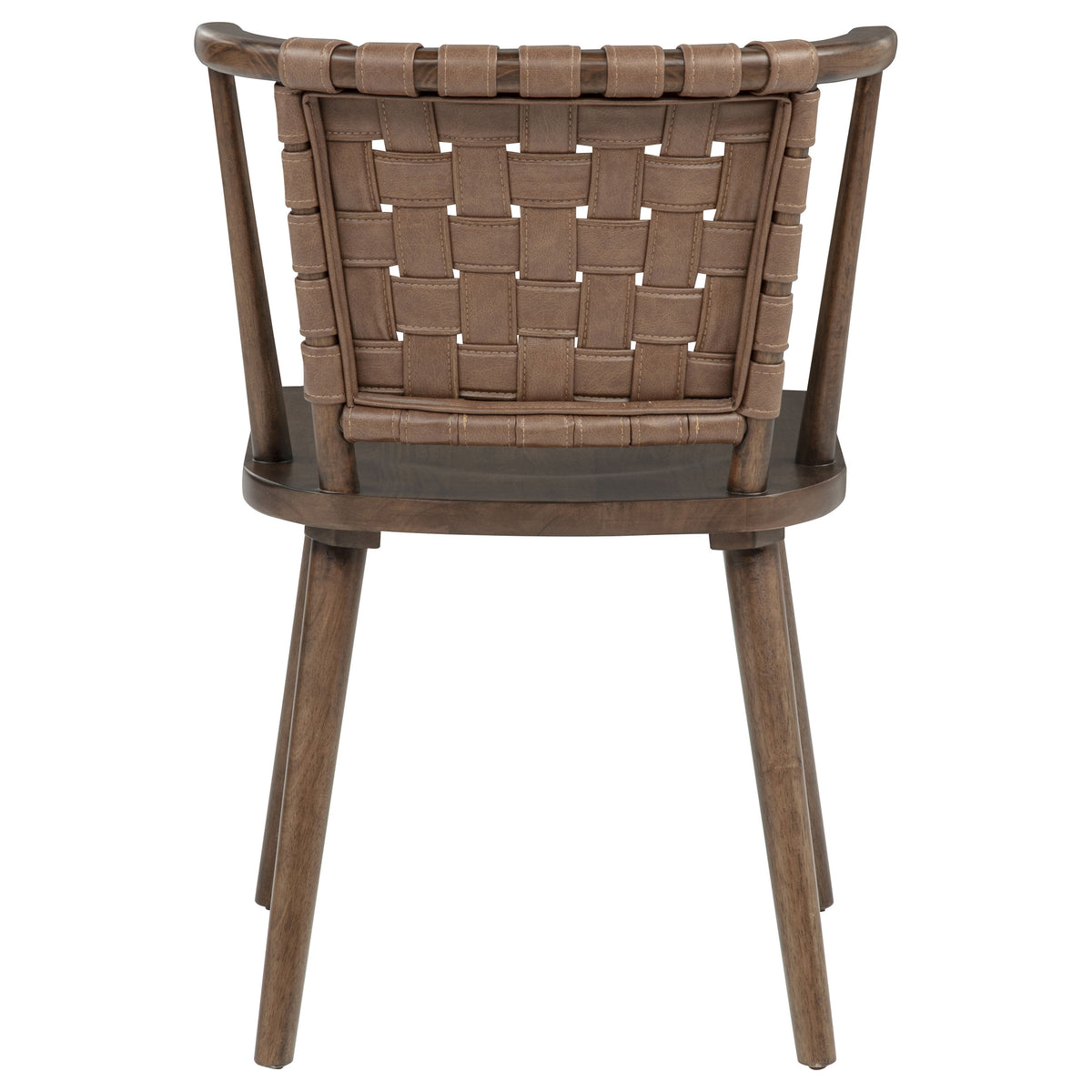 Tallis Woven Leatherette Back Dining Side Chair Brown (Set of 2)