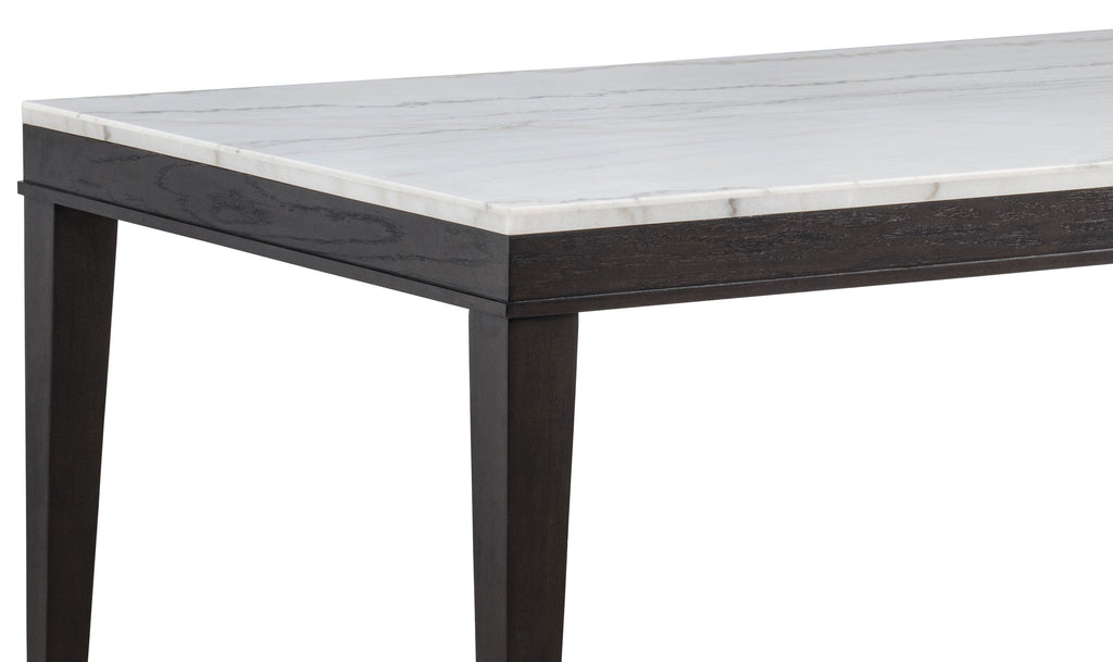 Averill 7-piece White Marble Top Dining Set Tan and Coffee Bean