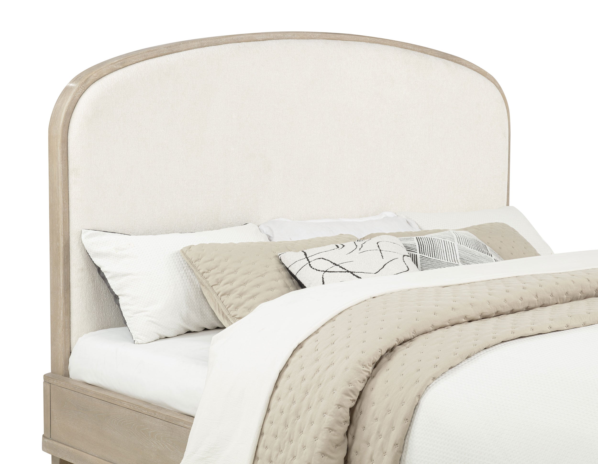 Lucaire Queen Upholstered Panel Bed Sandstone