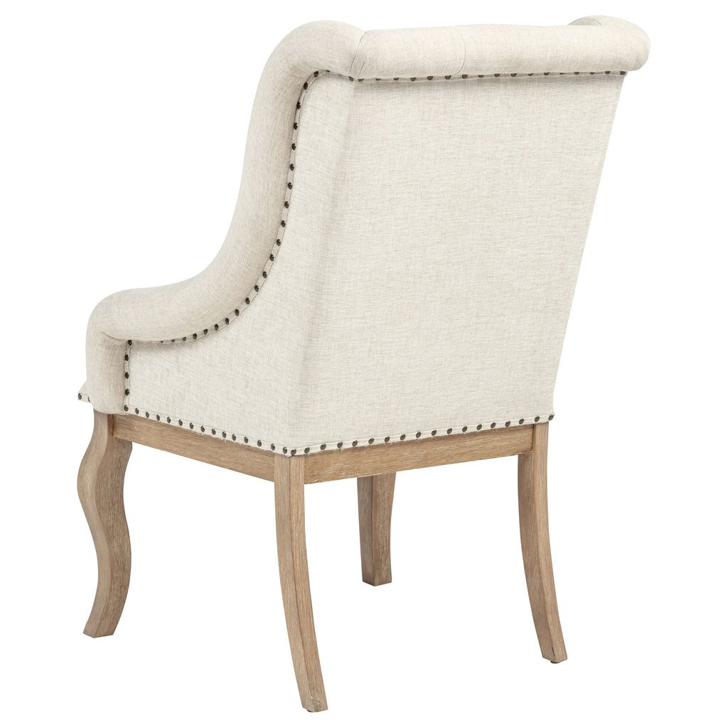 Brockway Upholstered Arm Chair Barley Brown (Set of 2)