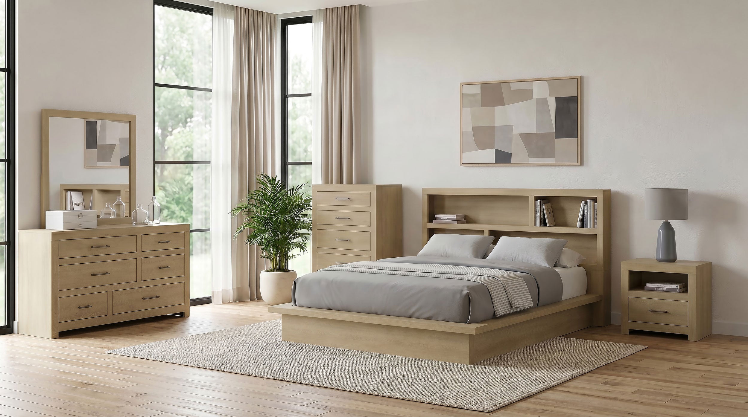 Hendricks Dresser Mirror Light Oak
