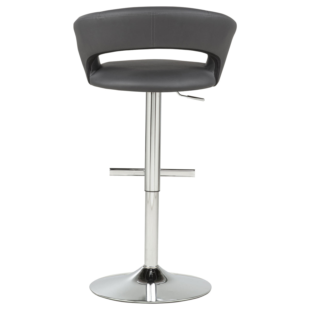 Travia Adjustable Leatherette Swivel Bar Stool Grey and Chrome