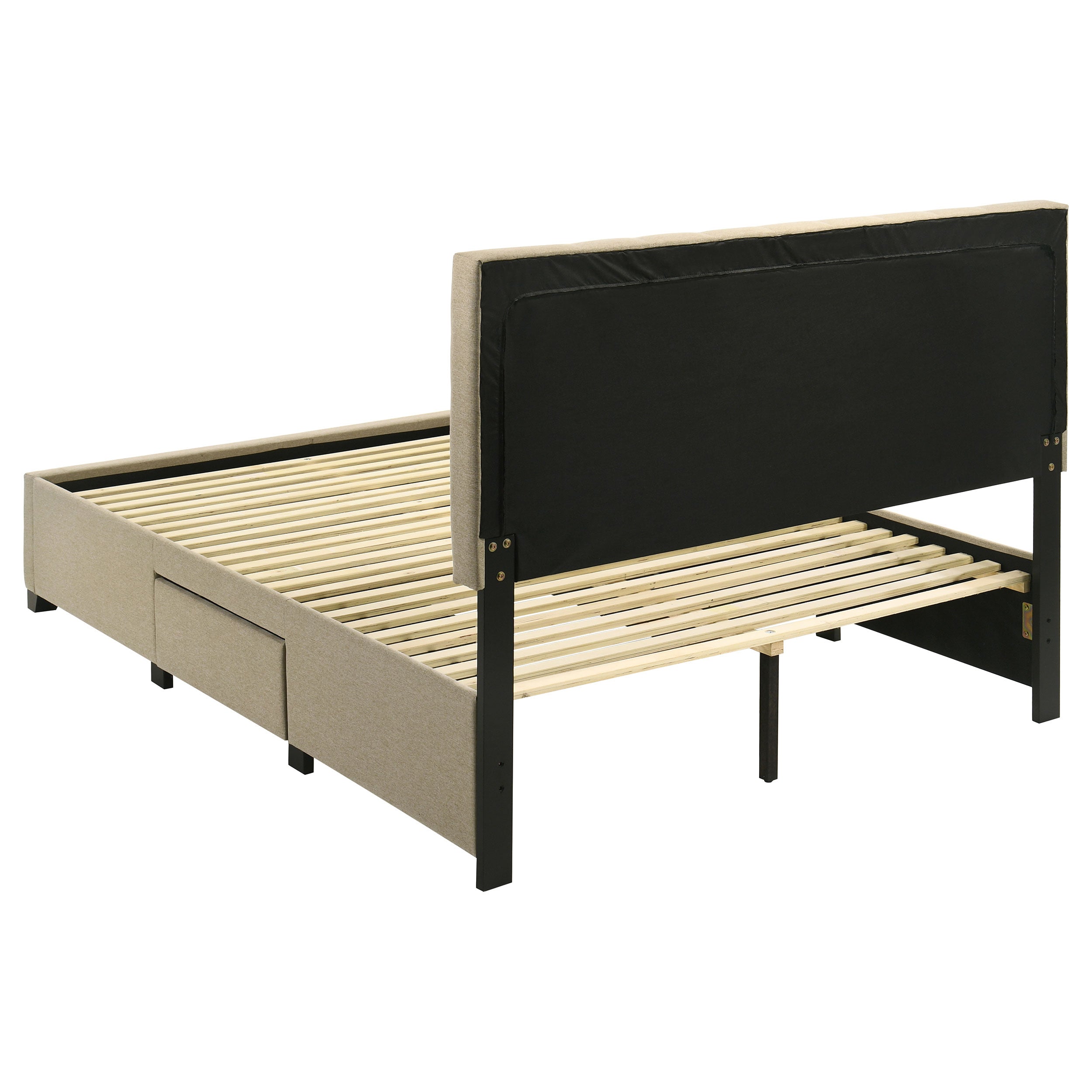Wheatland 4-drawer Upholstered Queen Storage Bed Light Brown