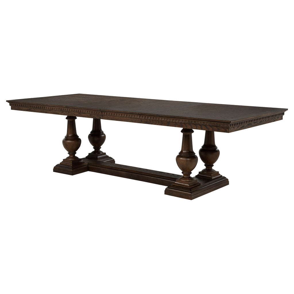 Ridgewell Rectangular Trestle Dining Table Dark Oak