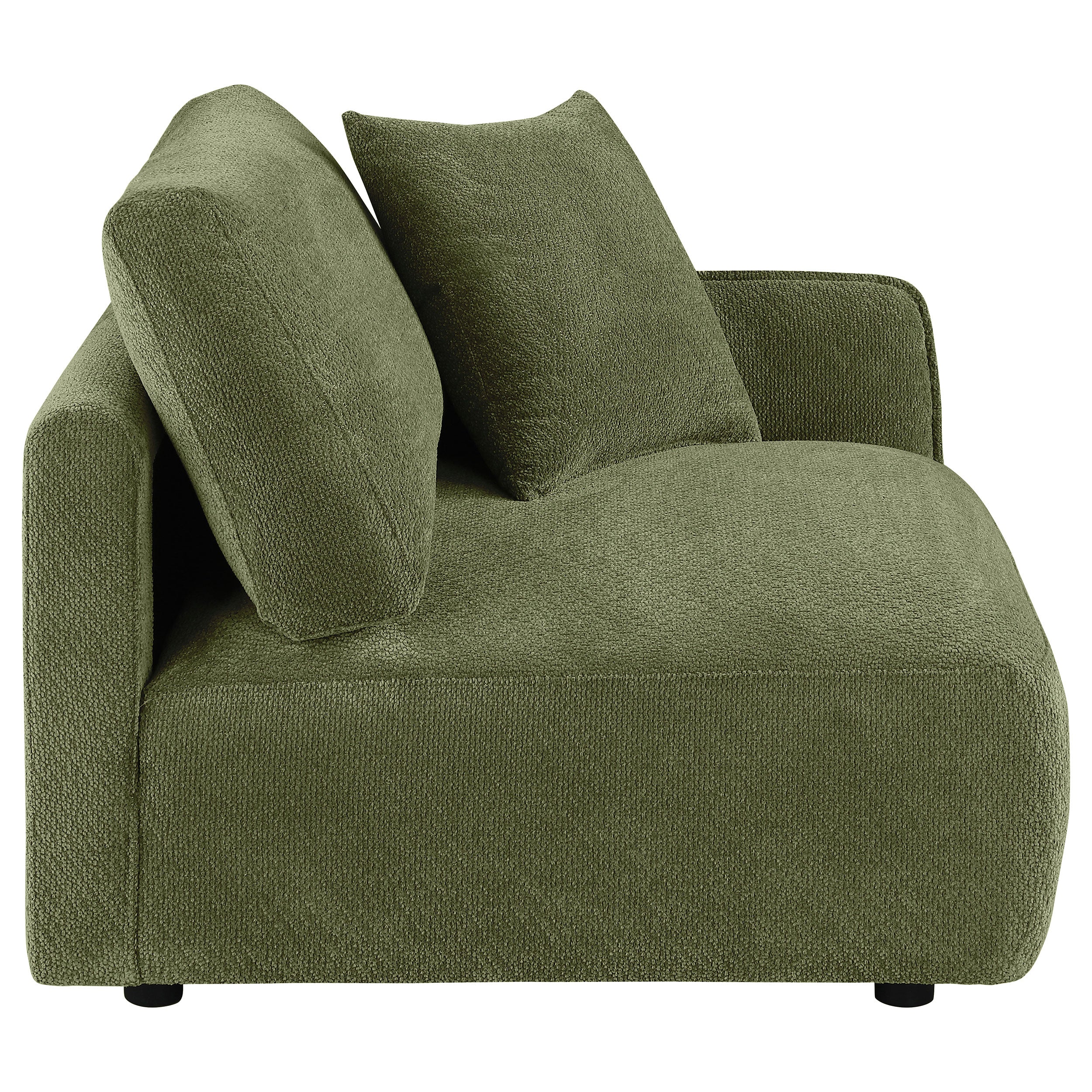 Elysia Fabric Upholstered Modular RAF Chair Green
