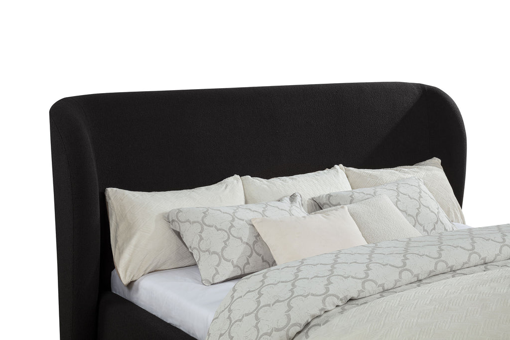Blaire Upholstered California King Wingback Platform Bed Black