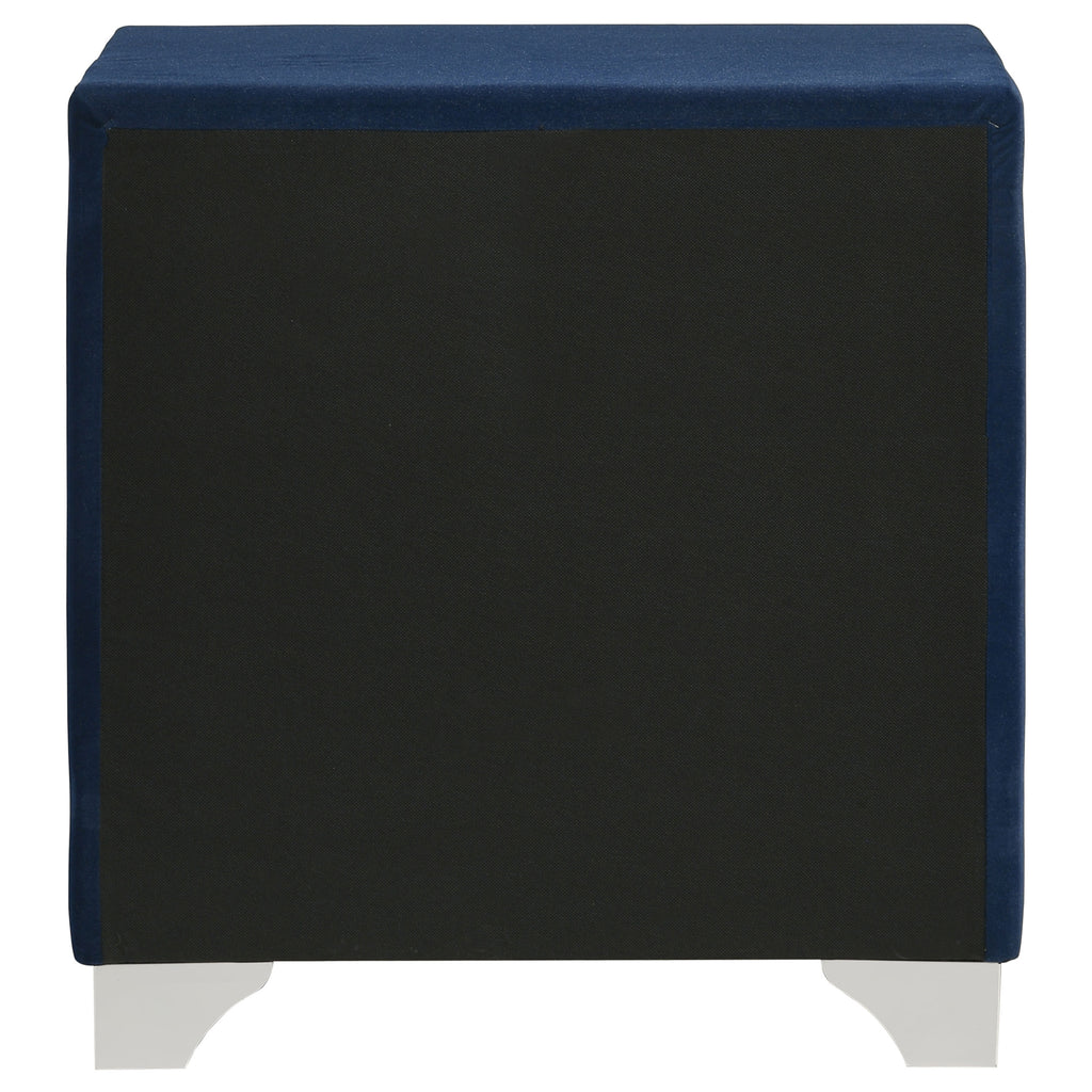 Melody Upholstered 2-drawer Nightstand Pacific Blue