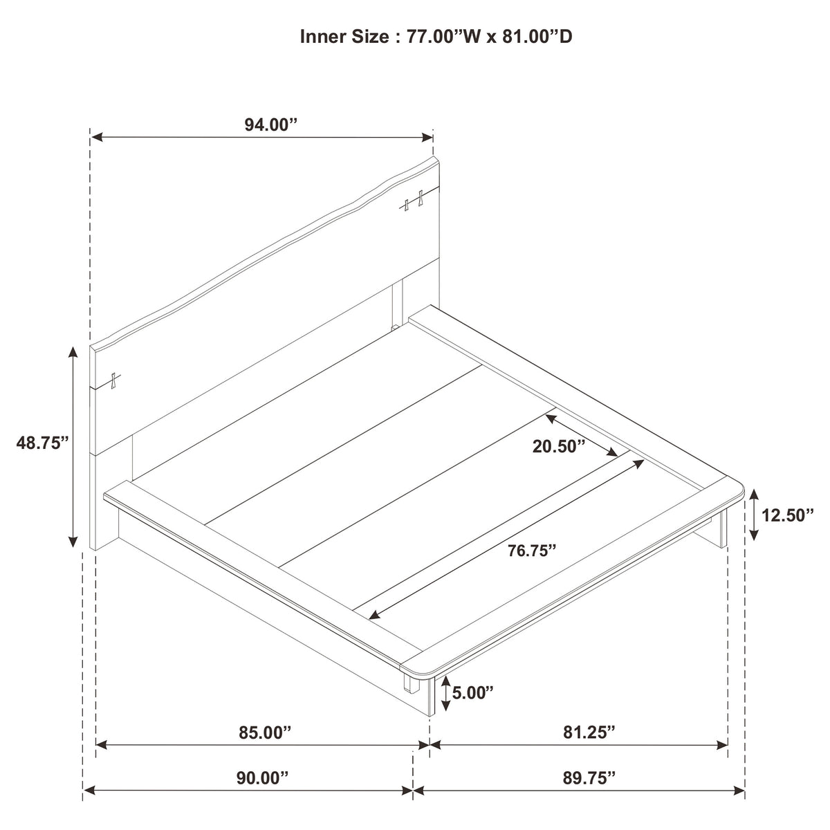 Stillwater Eastern King Platform Bed